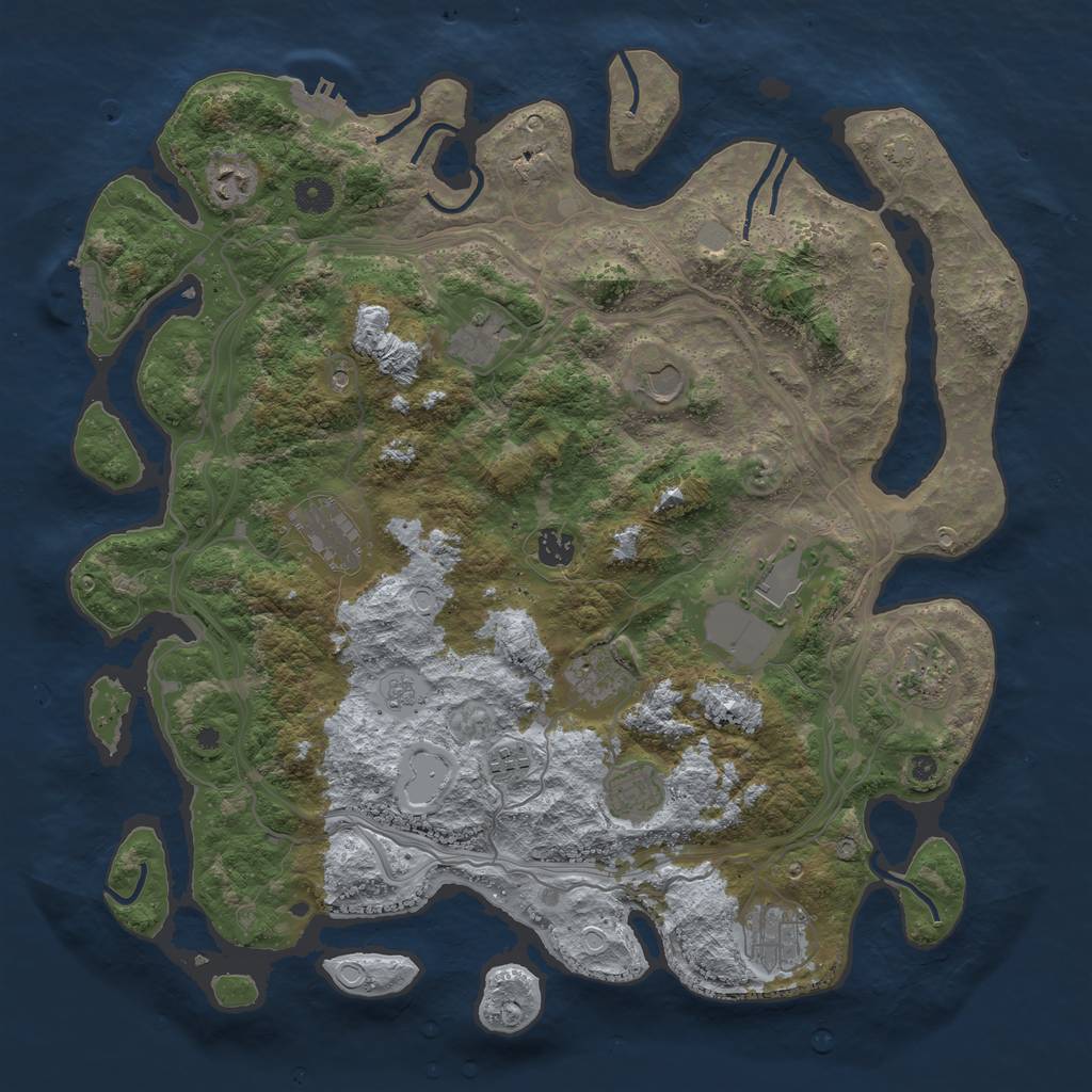 Rust Map: Procedural Map, Size: 4250, Seed: 8758633, 19 Monuments