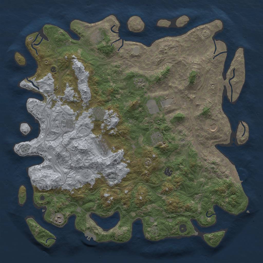 Rust Map: Procedural Map, Size: 4800, Seed: 1436046169, 19 Monuments