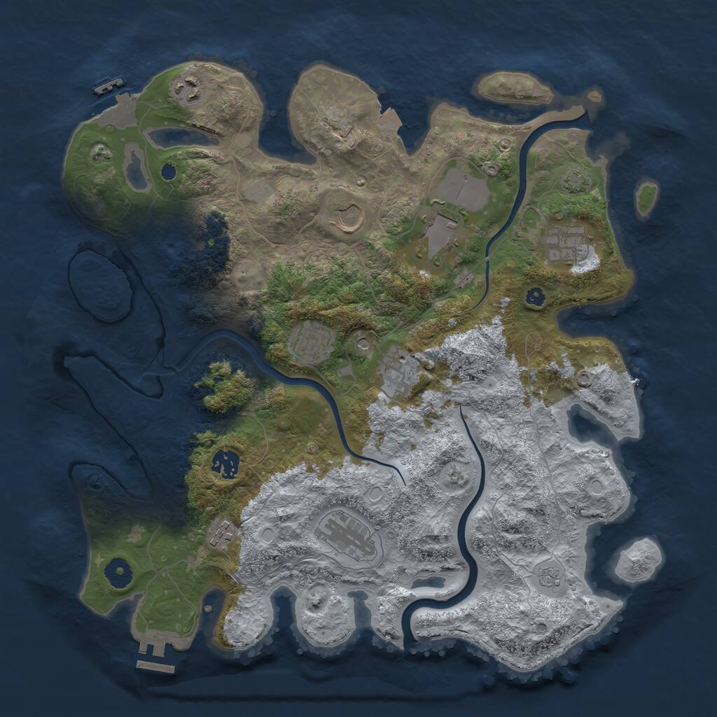 Rust Map: Procedural Map, Size: 3800, Seed: 5537291, 15 Monuments