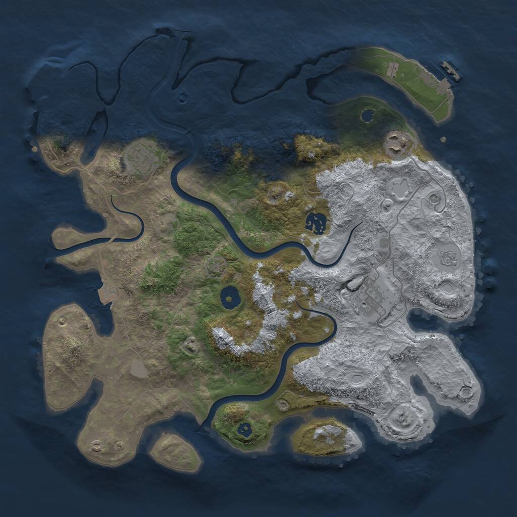 Rust Map: Procedural Map, Size: 3550, Seed: 41825296, 10 Monuments