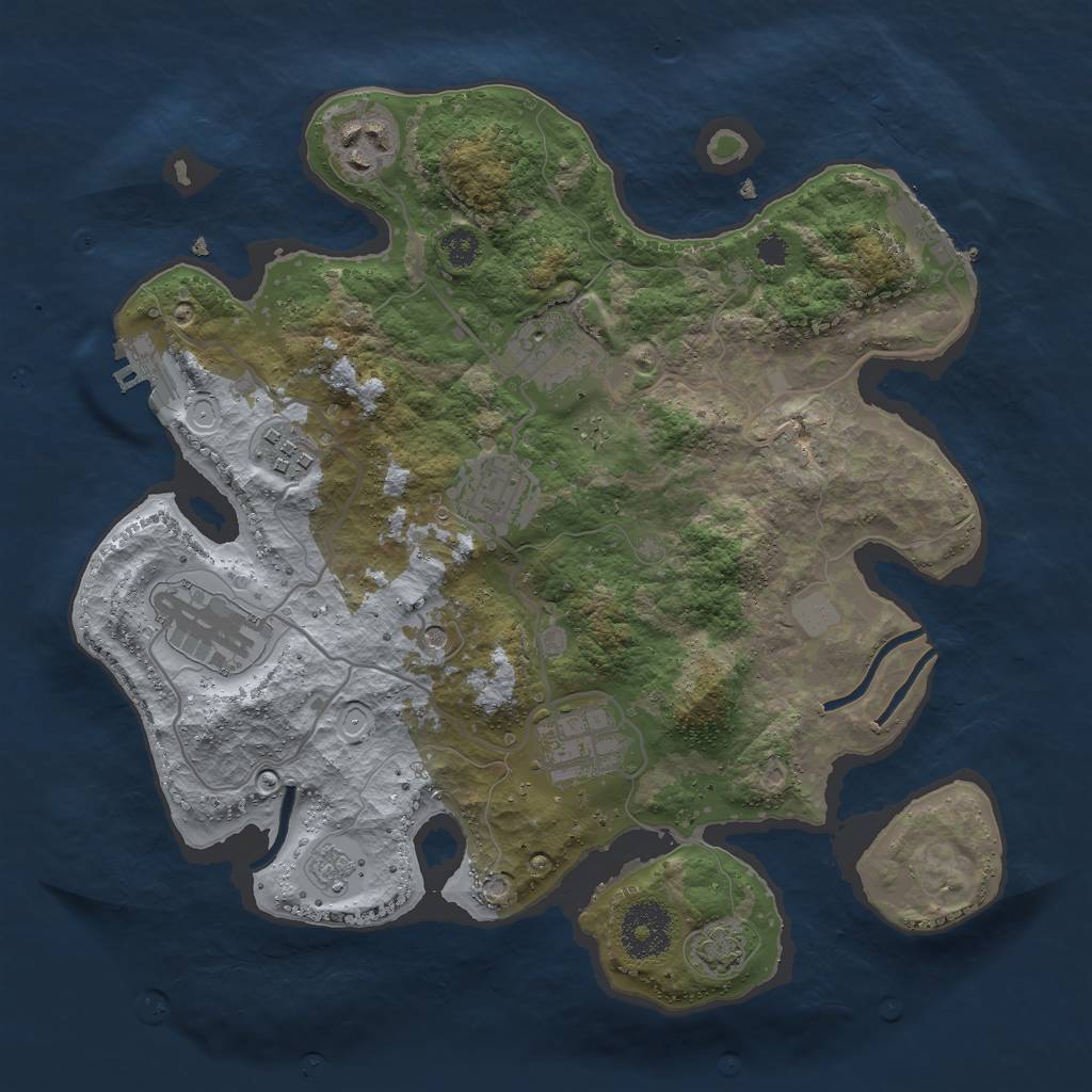 Rust Map: Procedural Map, Size: 3000, Seed: 942253215, 14 Monuments