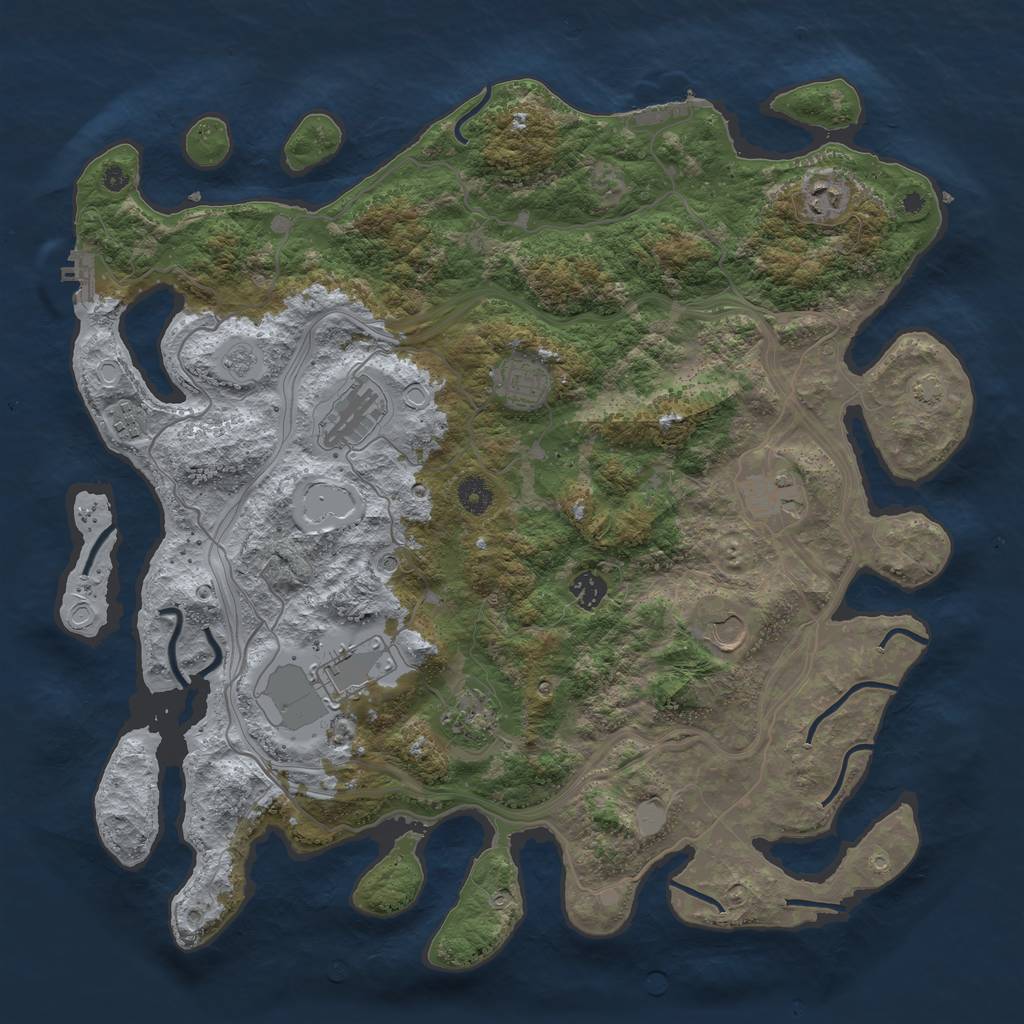 Rust Map: Procedural Map, Size: 4250, Seed: 66497063, 17 Monuments