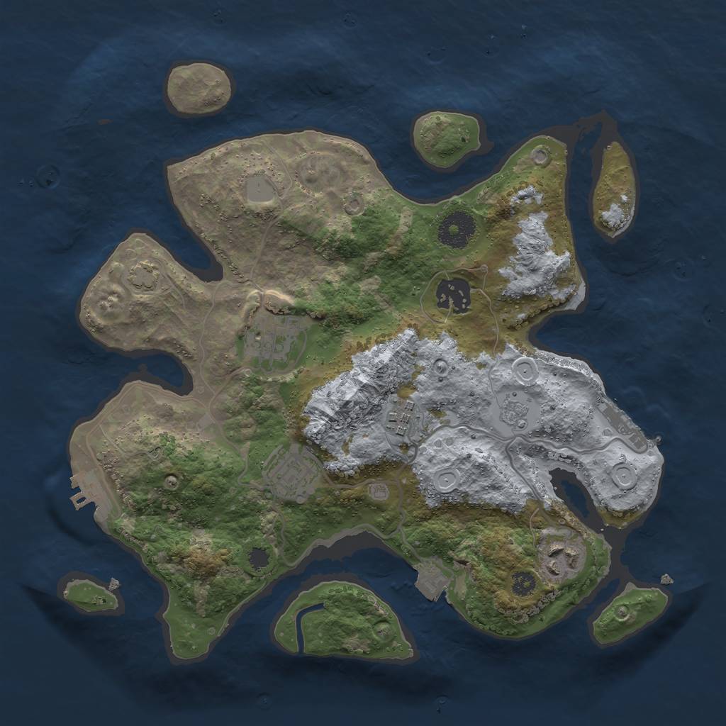 Rust Map: Procedural Map, Size: 3000, Seed: 11711, 12 Monuments