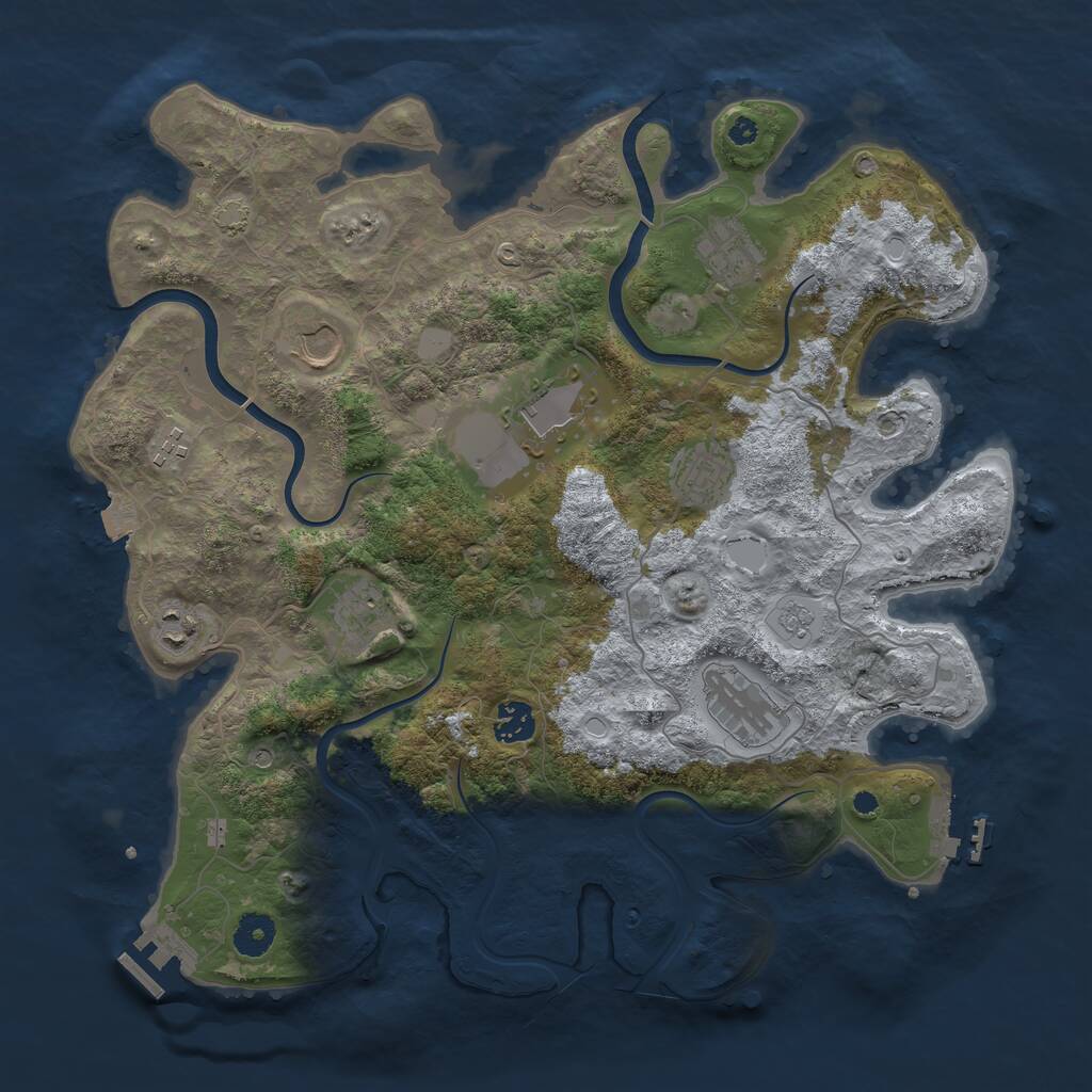 Rust Map: Procedural Map, Size: 3850, Seed: 60167902, 15 Monuments