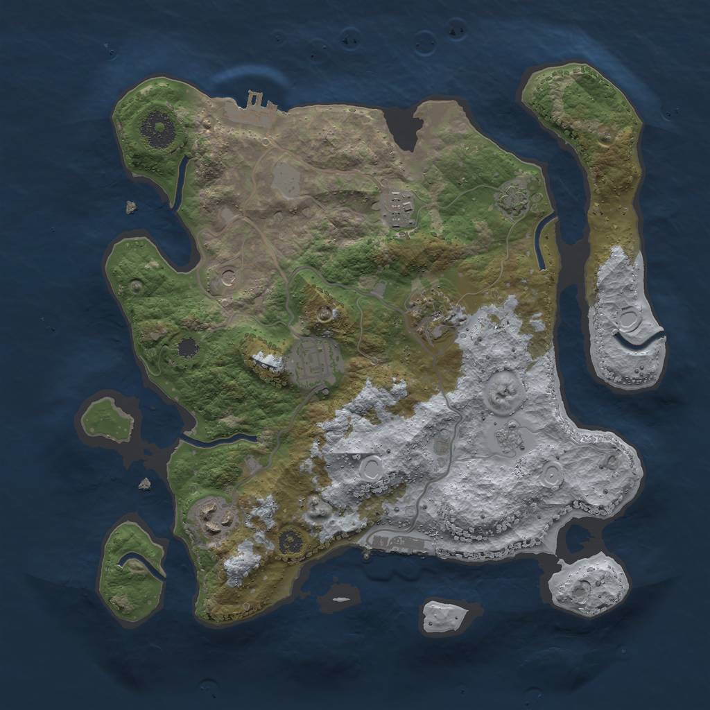 Rust Map: Procedural Map, Size: 3005, Seed: 467478238, 12 Monuments