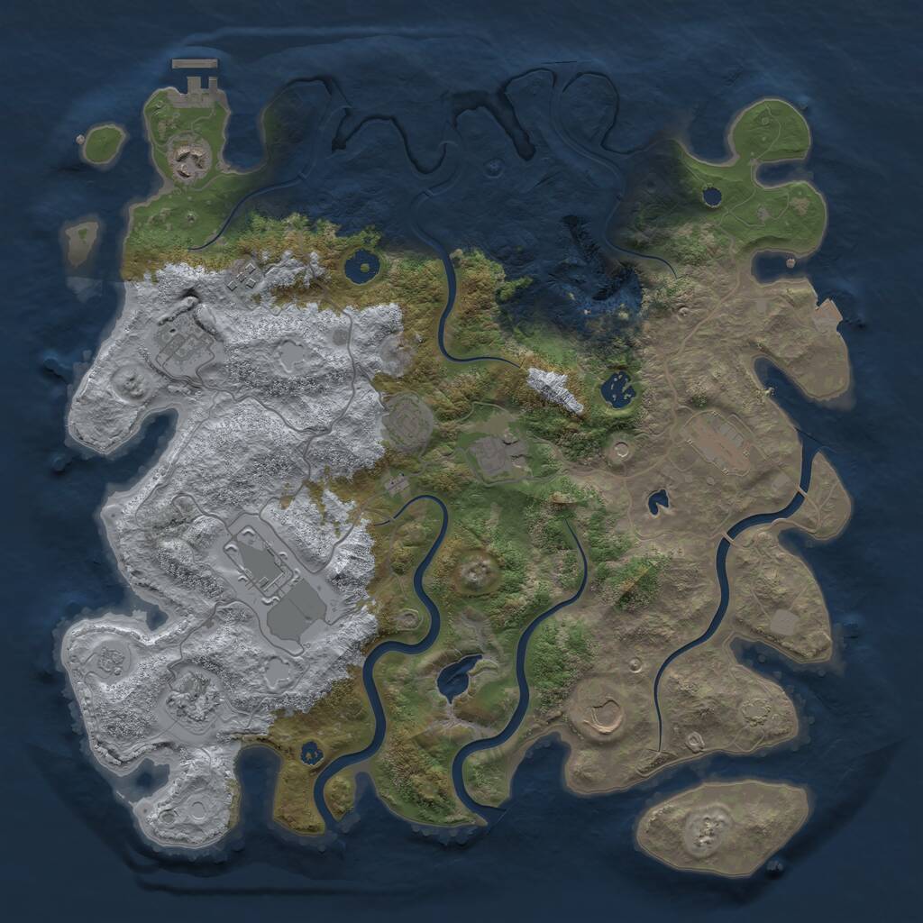 Rust Map: Procedural Map, Size: 4100, Seed: 56318328, 15 Monuments