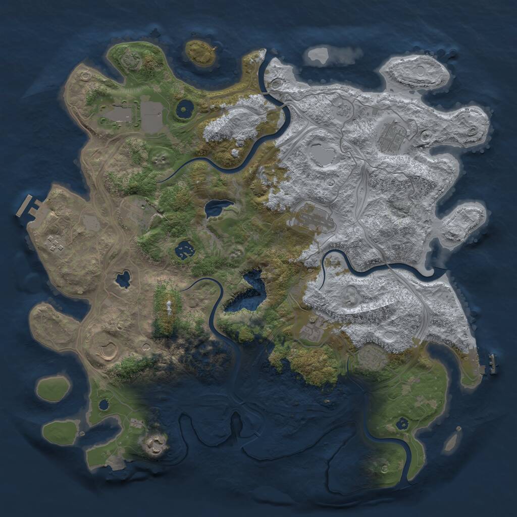 Rust Map: Procedural Map, Size: 4250, Seed: 71617755, 16 Monuments
