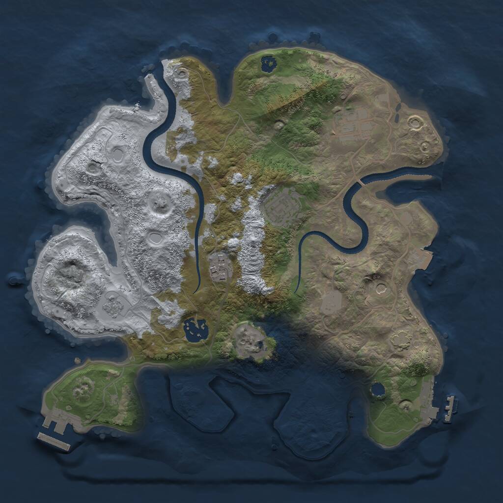 Rust Map: Procedural Map, Size: 3000, Seed: 17548, 10 Monuments
