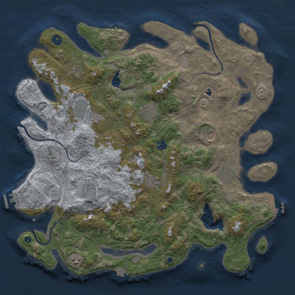 Rust Map: Procedural Map, Size: 4300, Seed: 14963765, 16 Monuments