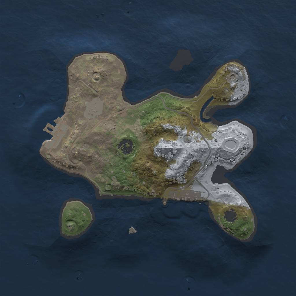 Rust Map: Procedural Map, Size: 2000, Seed: 436166249, 5 Monuments