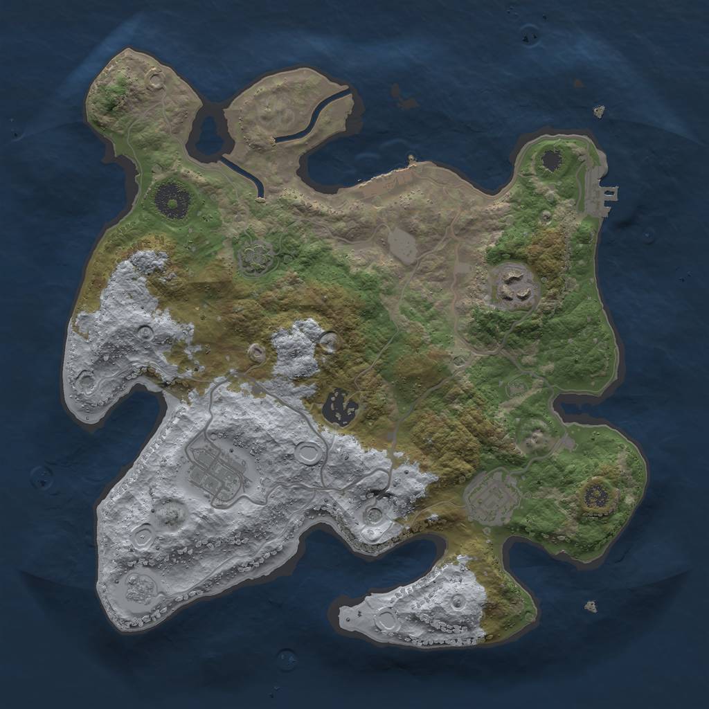 Rust Map: Procedural Map, Size: 3000, Seed: 1663218178, 12 Monuments