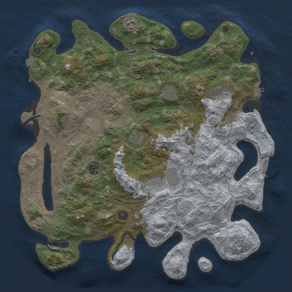 Rust Map: Procedural Map, Size: 4300, Seed: 94657698, 16 Monuments