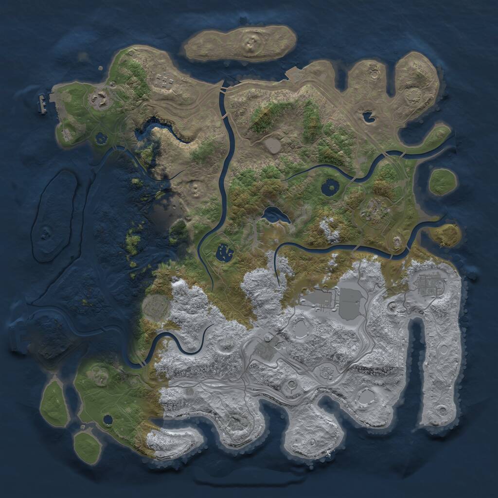 Rust Map: Procedural Map, Size: 4250, Seed: 91202690, 15 Monuments