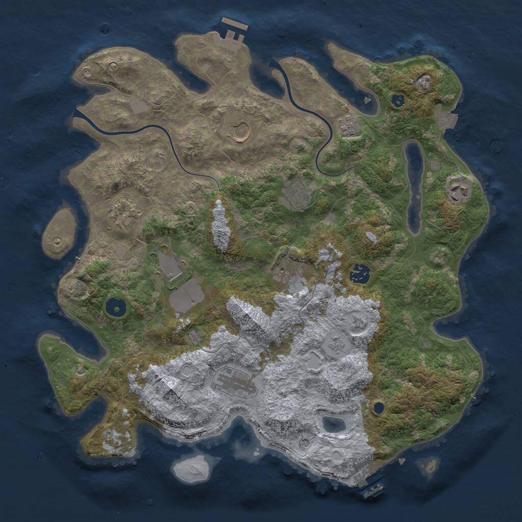Rust Map: Procedural Map, Size: 3900, Seed: 16345931, 15 Monuments