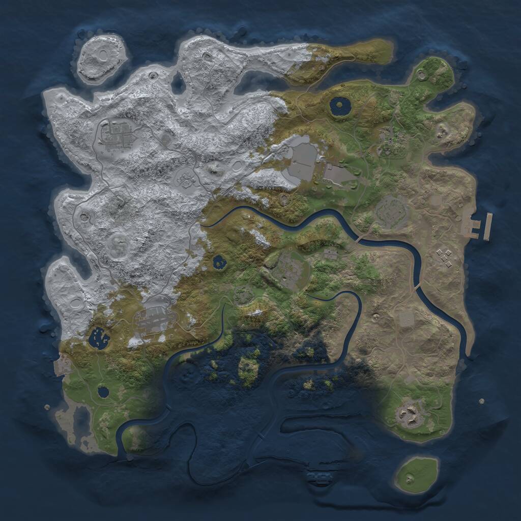 Rust Map: Procedural Map, Size: 3800, Seed: 76296014, 15 Monuments