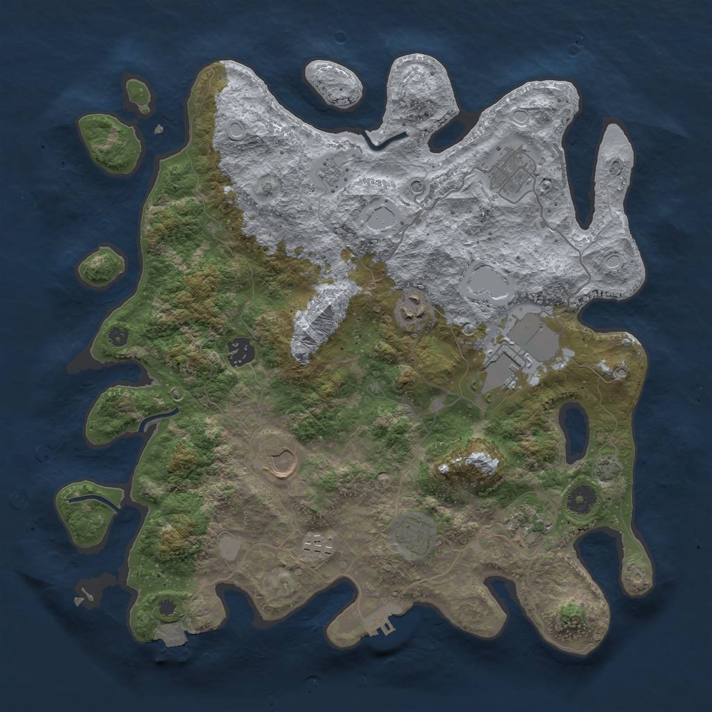 Rust Map: Procedural Map, Size: 3750, Seed: 61345281, 15 Monuments