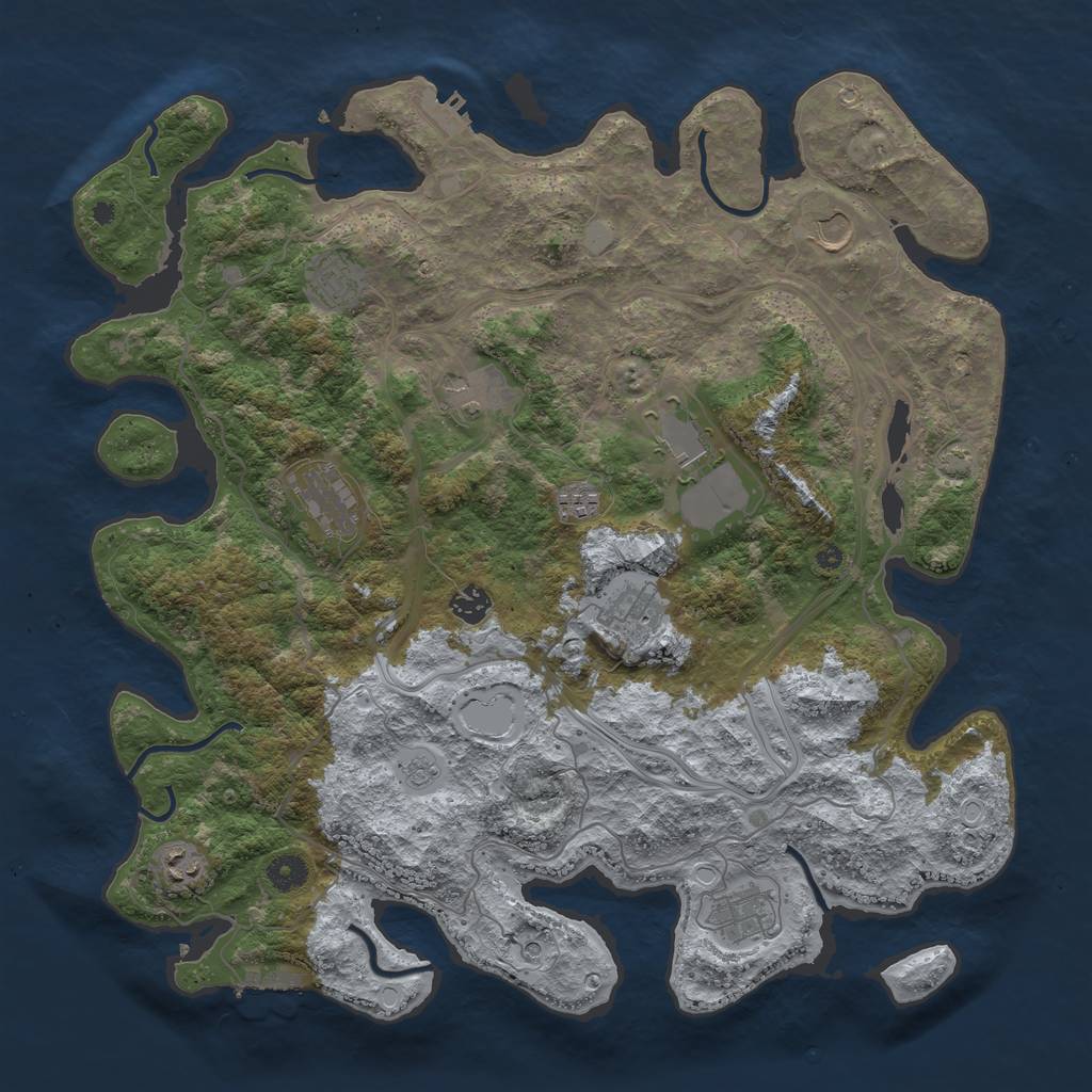 Rust Map: Procedural Map, Size: 4250, Seed: 28589925, 18 Monuments