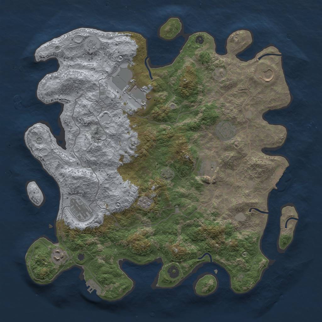 Rust Map: Procedural Map, Size: 4000, Seed: 209364651, 15 Monuments