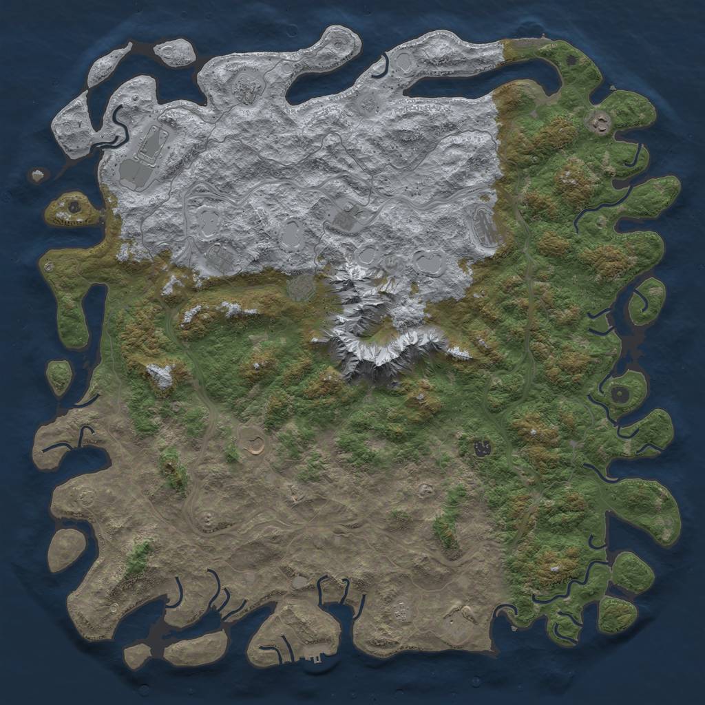 Rust Map: Procedural Map, Size: 6000, Seed: 32049253, 19 Monuments