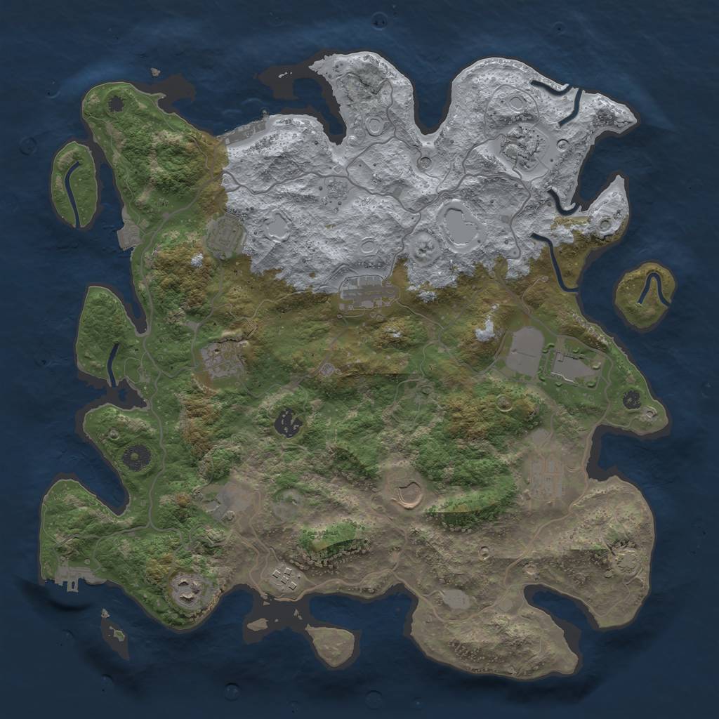 Rust Map: Procedural Map, Size: 4000, Seed: 6546513, 19 Monuments