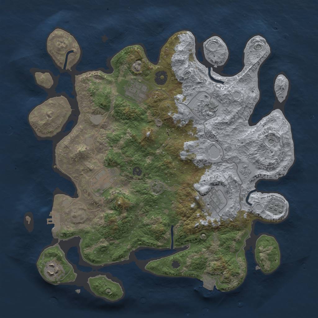 Rust Map: Procedural Map, Size: 3400, Seed: 74169168, 13 Monuments