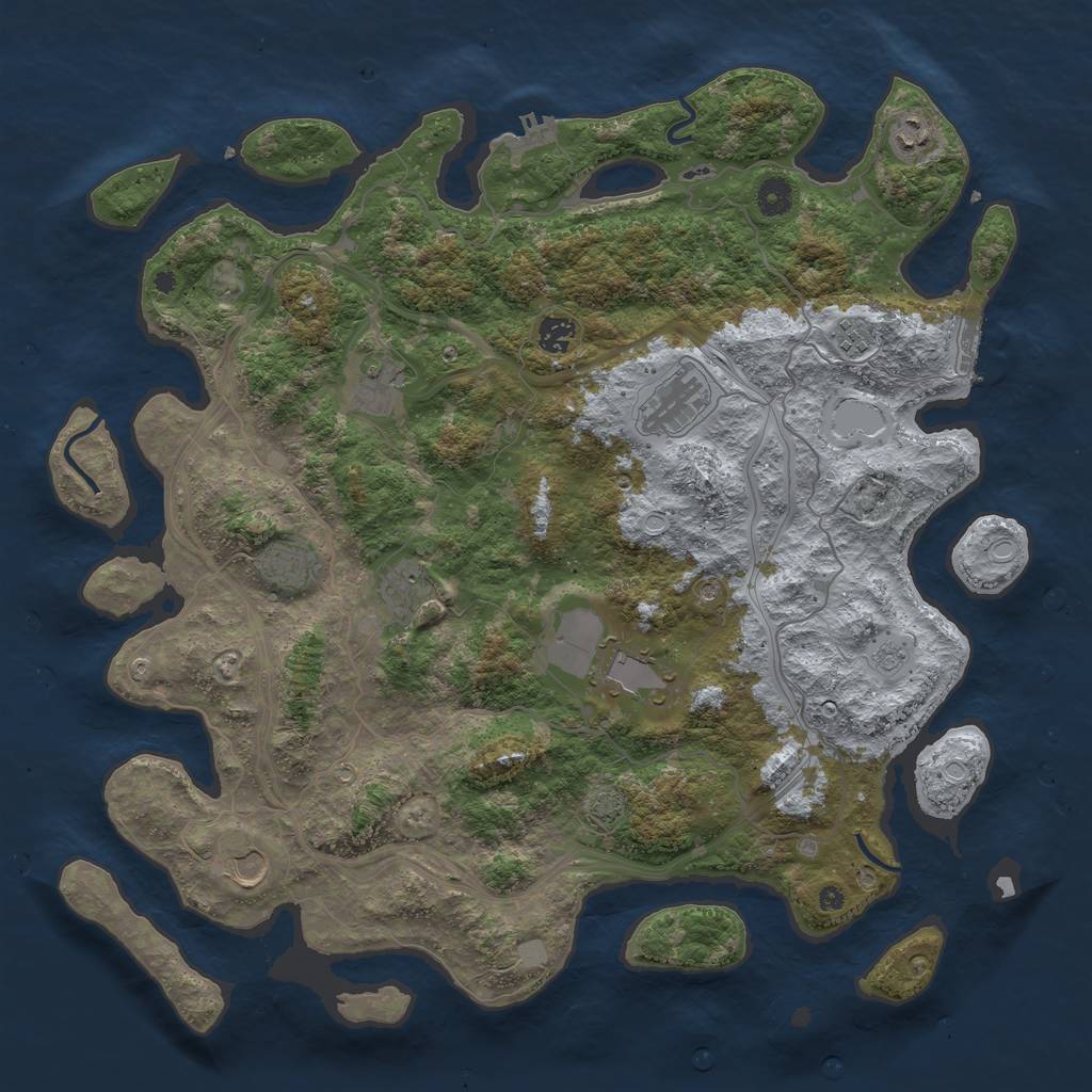 Rust Map: Procedural Map, Size: 4400, Seed: 17349446, 17 Monuments