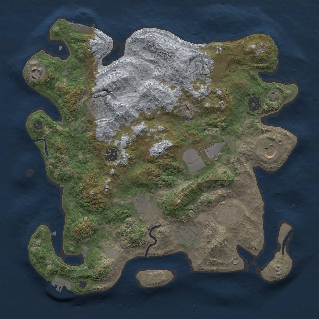 Rust Map: Procedural Map, Size: 3550, Seed: 84721652, 17 Monuments