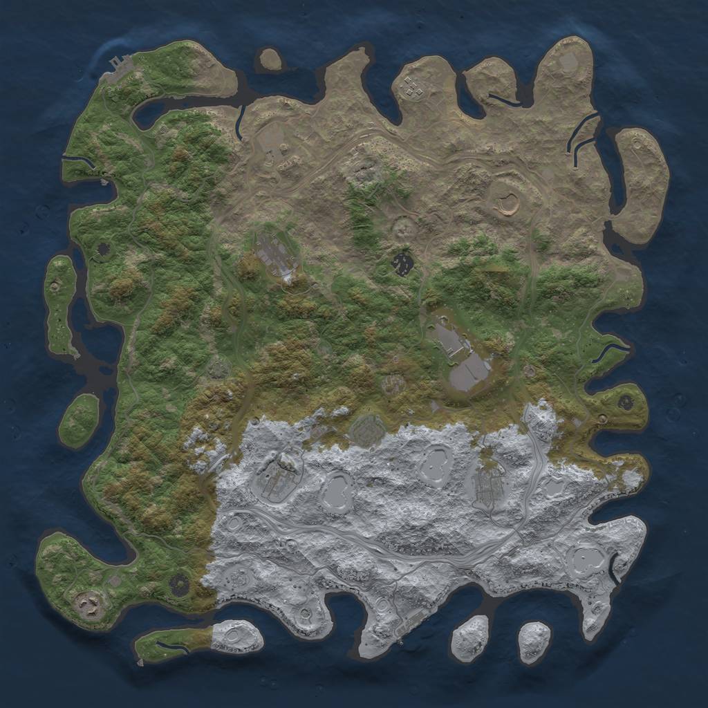 Rust Map: Procedural Map, Size: 4800, Seed: 20760, 18 Monuments