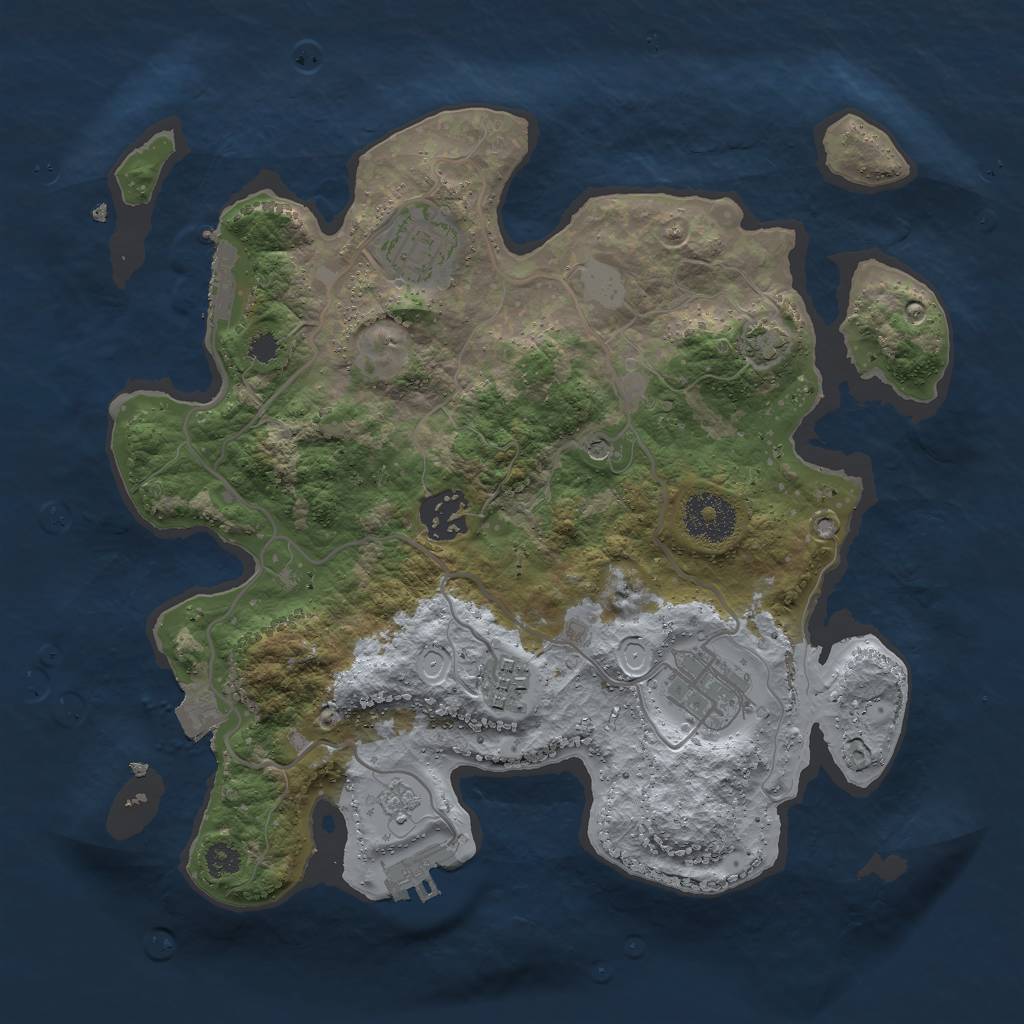 Rust Map: Procedural Map, Size: 3000, Seed: 1420606870, 12 Monuments
