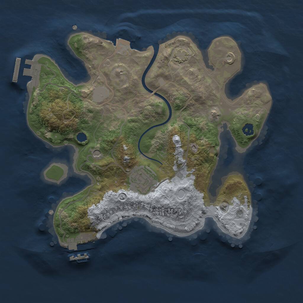 Rust Map: Procedural Map, Size: 2500, Seed: 1798197113, 6 Monuments