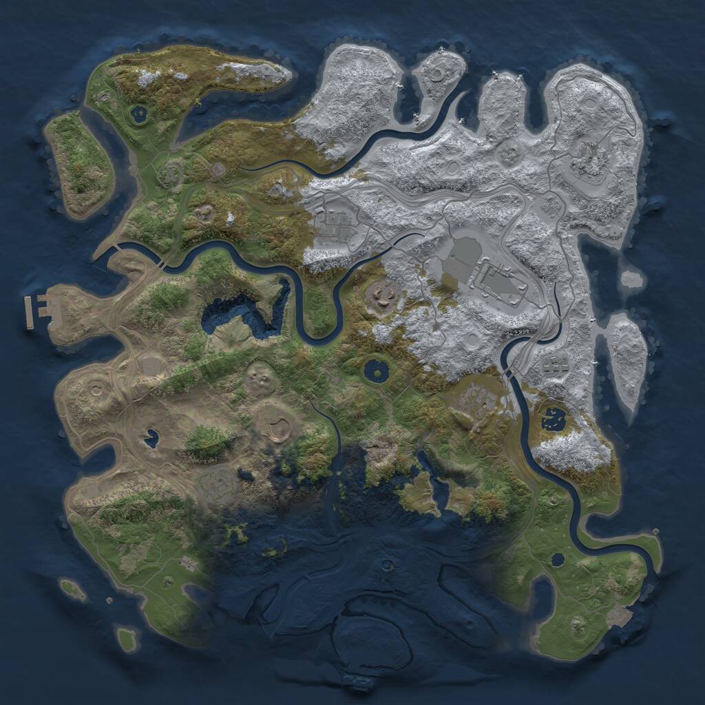 Rust Map: Procedural Map, Size: 4300, Seed: 42746237, 15 Monuments