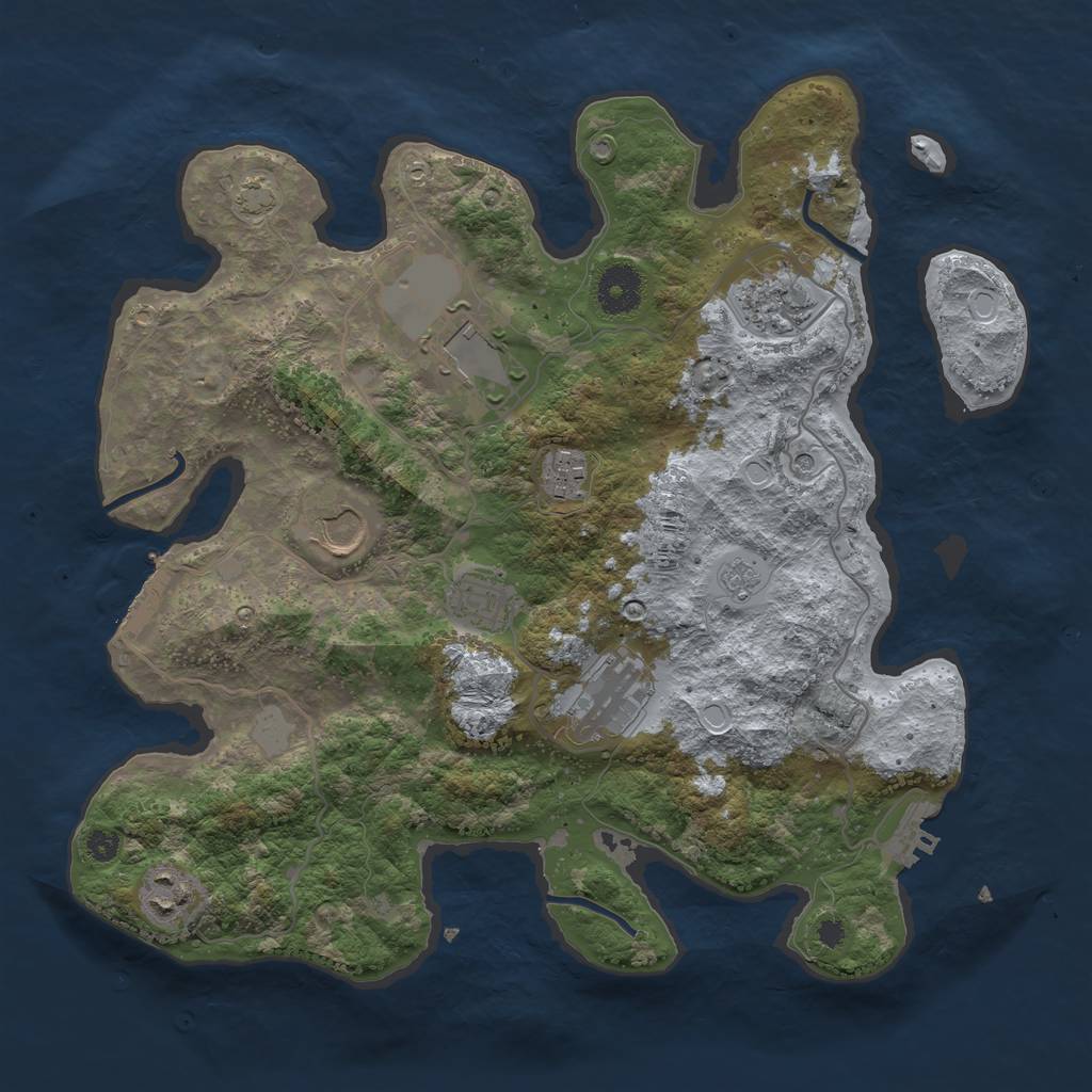 Rust Map: Procedural Map, Size: 3500, Seed: 7040, 15 Monuments