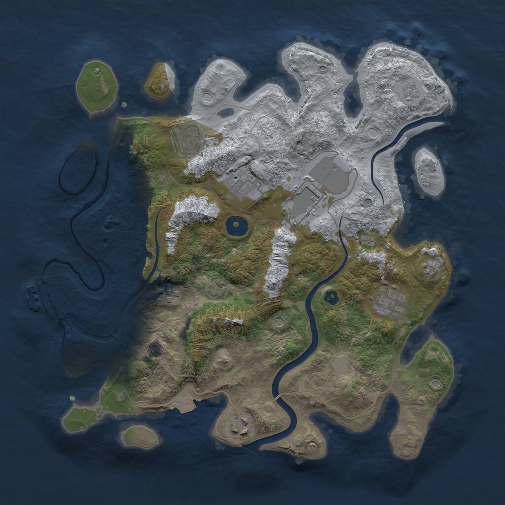 Rust Map: Procedural Map, Size: 3500, Seed: 7922, 11 Monuments