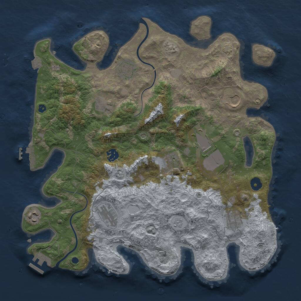 Rust Map: Procedural Map, Size: 3700, Seed: 550479315, 15 Monuments