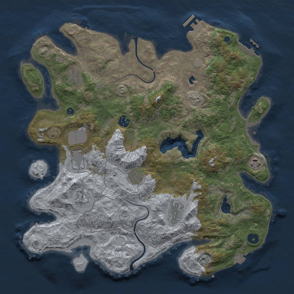 Rust Map: Procedural Map, Size: 4000, Seed: 2040012, 13 Monuments
