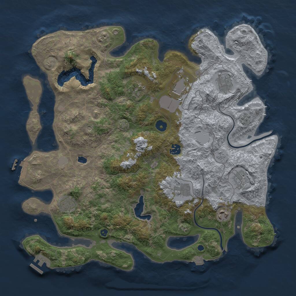 Rust Map: Procedural Map, Size: 4000, Seed: 557196, 15 Monuments