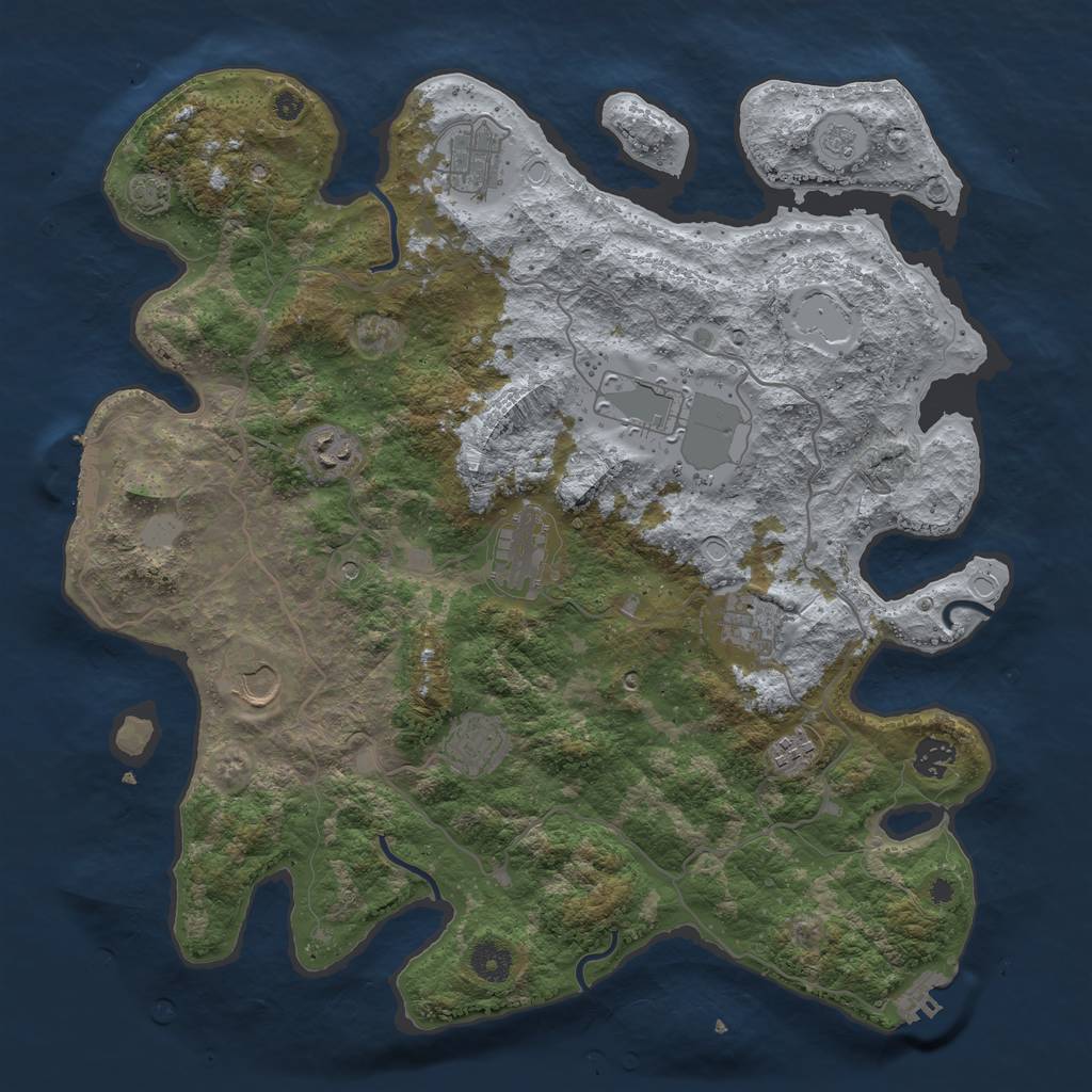 Rust Map: Procedural Map, Size: 4003, Seed: 13499, 17 Monuments
