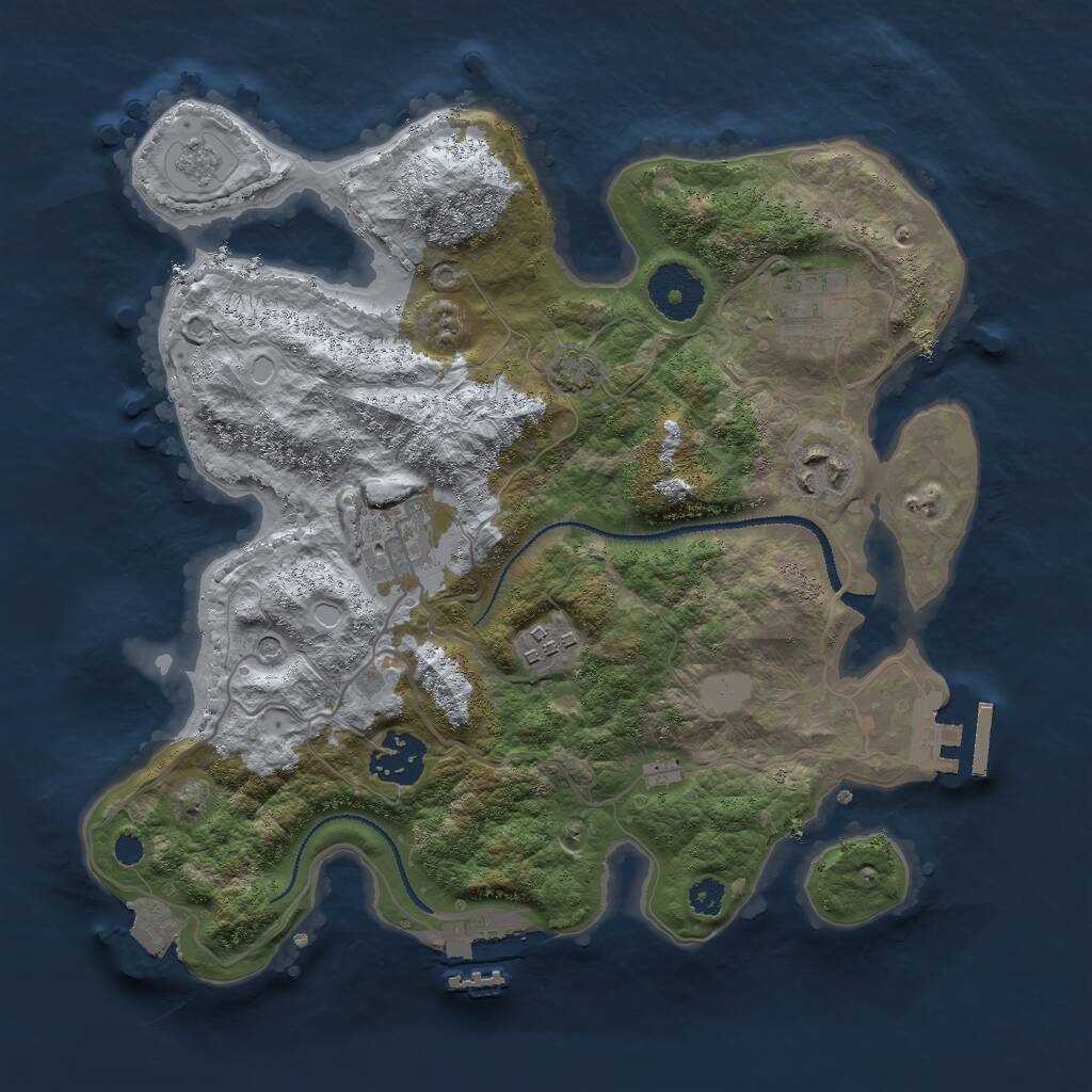 Rust Map: Procedural Map, Size: 3000, Seed: 1770900477, 11 Monuments
