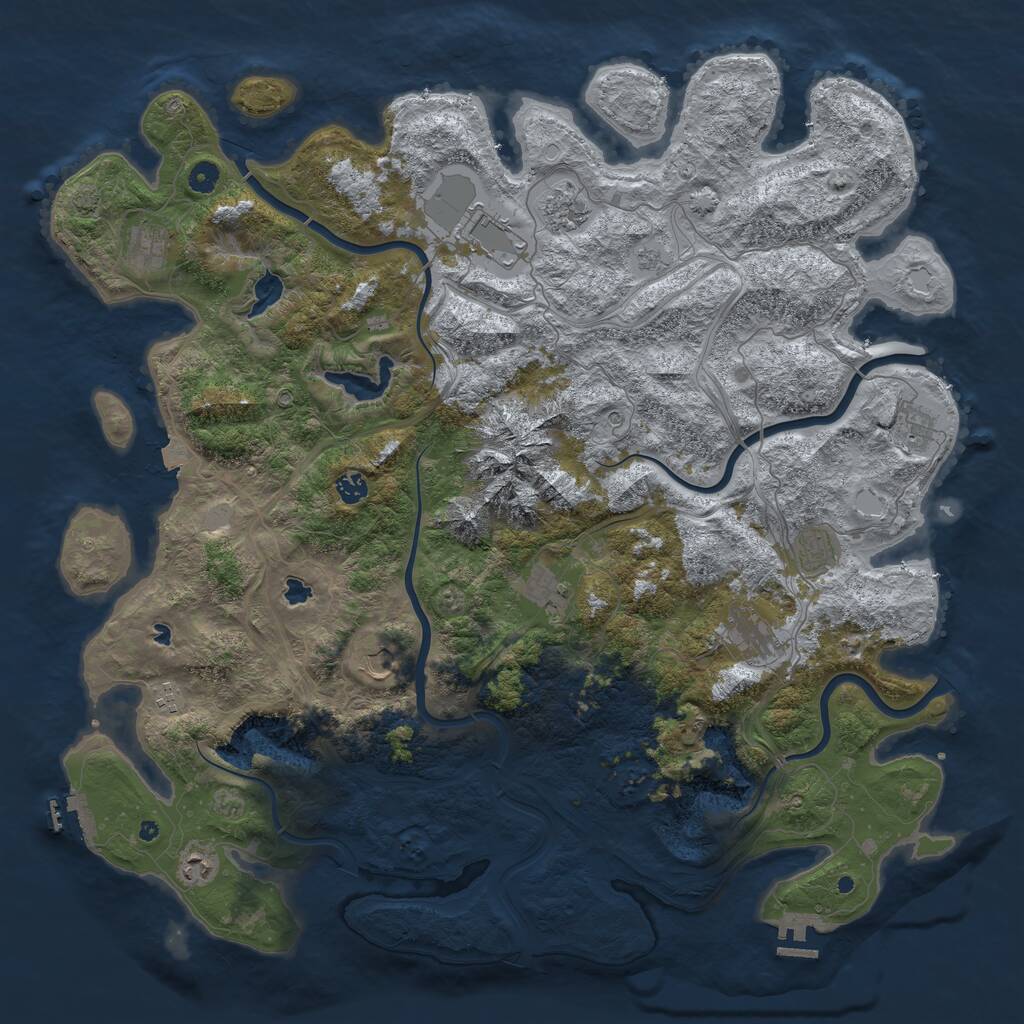 Rust Map: Procedural Map, Size: 5000, Seed: 1512393597, 17 Monuments