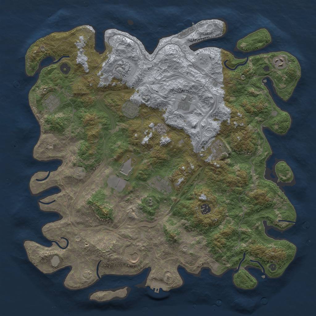 Rust Map: Procedural Map, Size: 4500, Seed: 945097793, 19 Monuments
