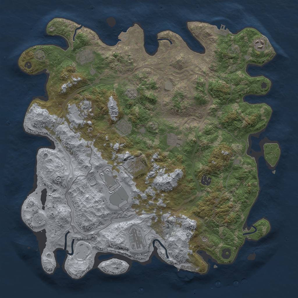 Rust Map: Procedural Map, Size: 4250, Seed: 16407686, 18 Monuments