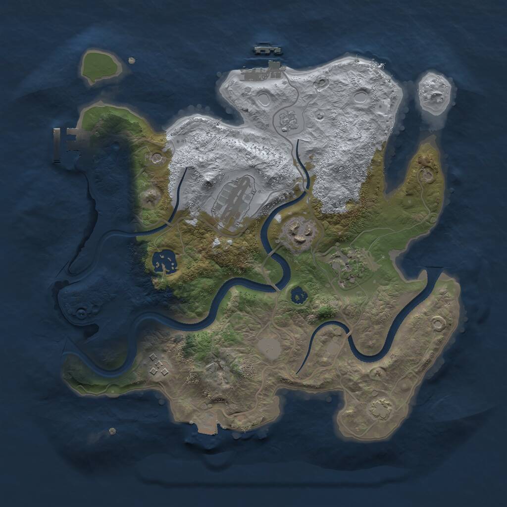Rust Map: Procedural Map, Size: 3000, Seed: 4459, 11 Monuments