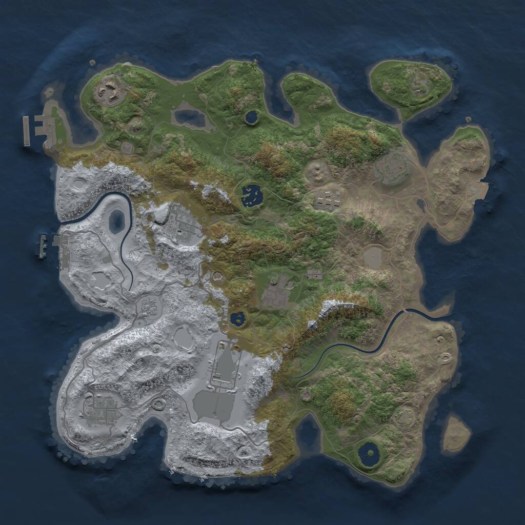 Rust Map: Procedural Map, Size: 3500, Seed: 1234556, 14 Monuments