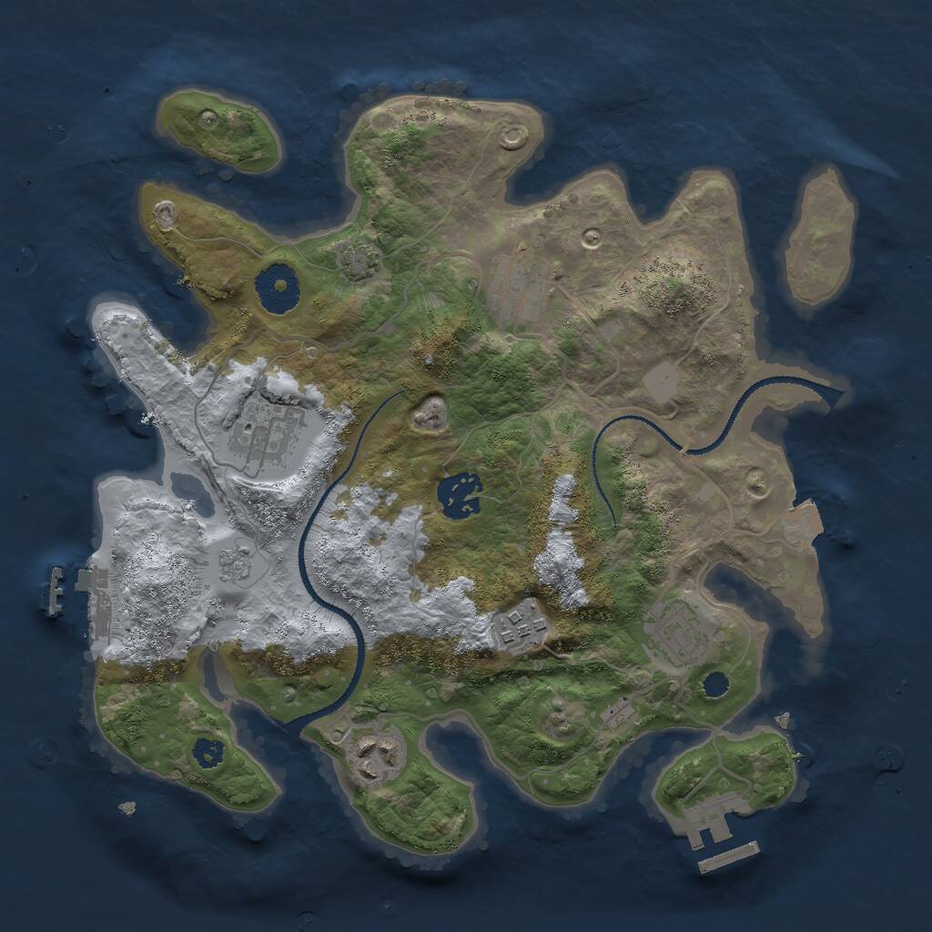 Rust Map: Procedural Map, Size: 3000, Seed: 8849, 11 Monuments