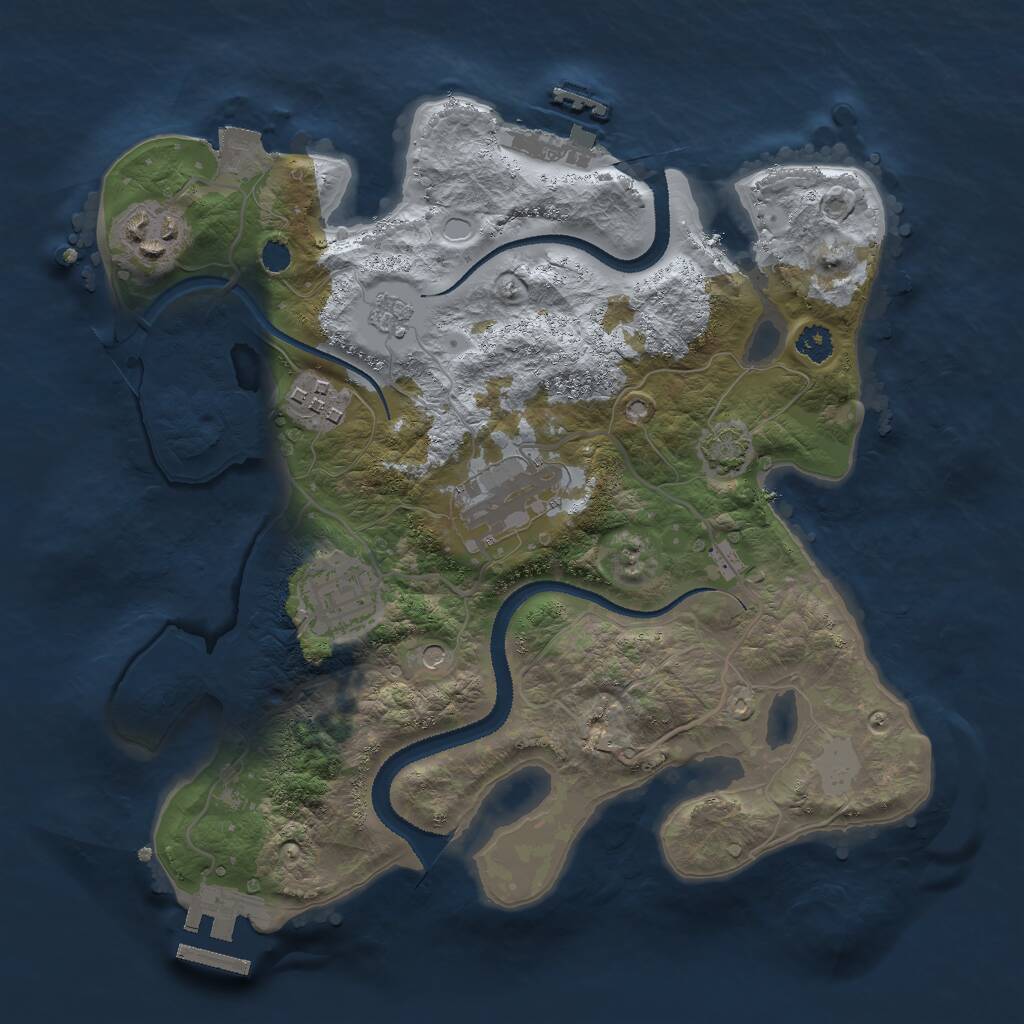 Rust Map: Procedural Map, Size: 2800, Seed: 491, 10 Monuments