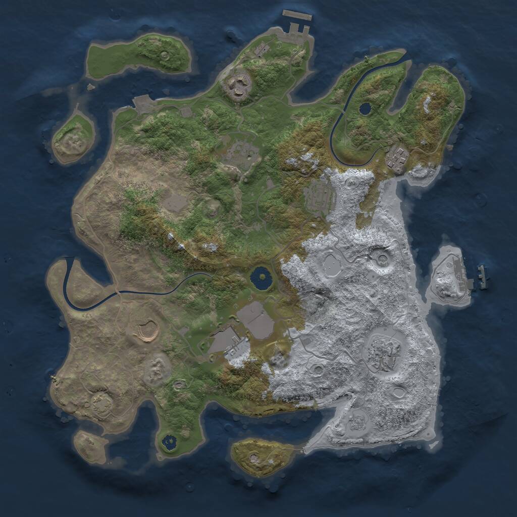 Rust Map: Procedural Map, Size: 3550, Seed: 1148149, 13 Monuments