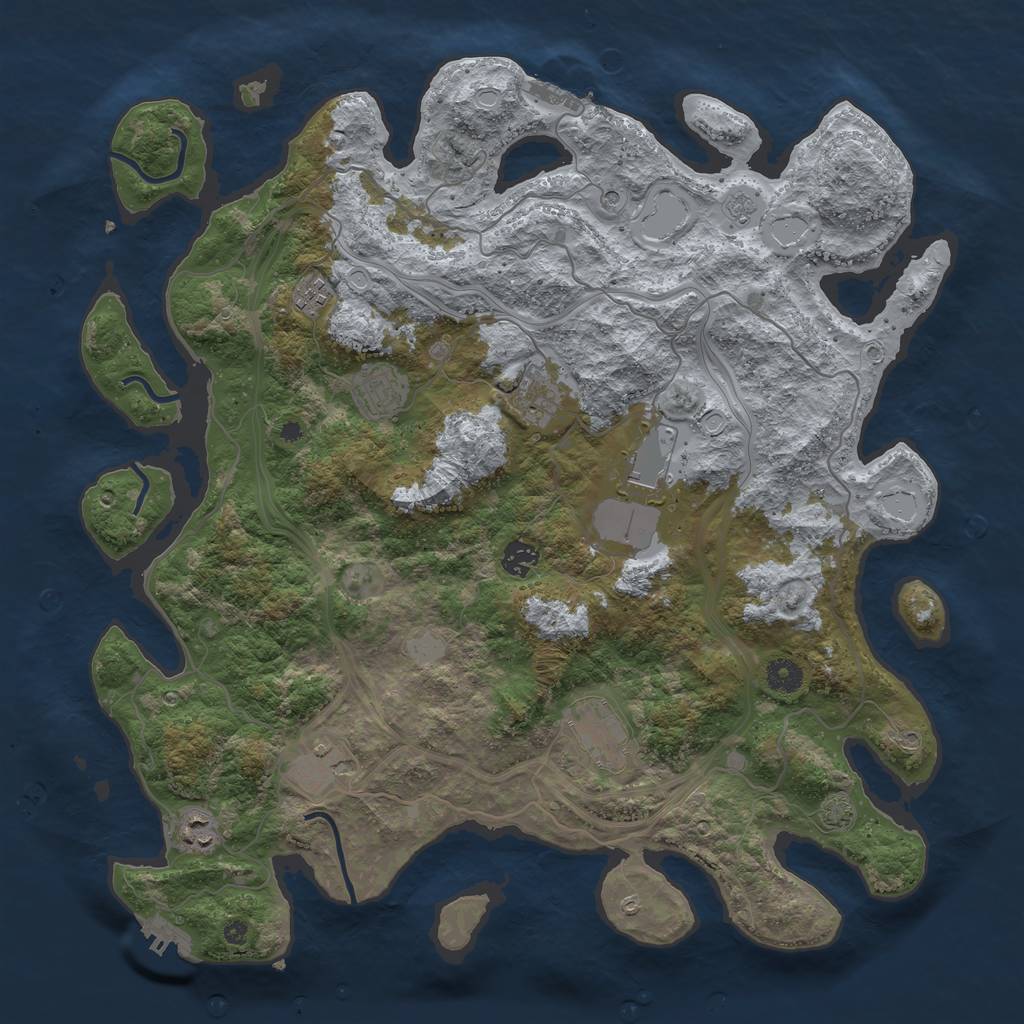 Rust Map: Procedural Map, Size: 4250, Seed: 33412796, 16 Monuments