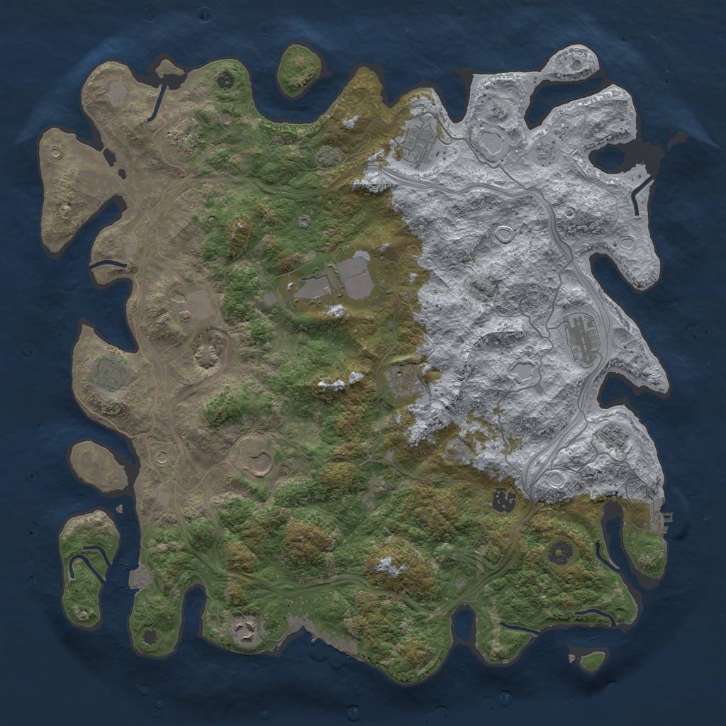 Rust Map: Procedural Map, Size: 4500, Seed: 5002673, 19 Monuments
