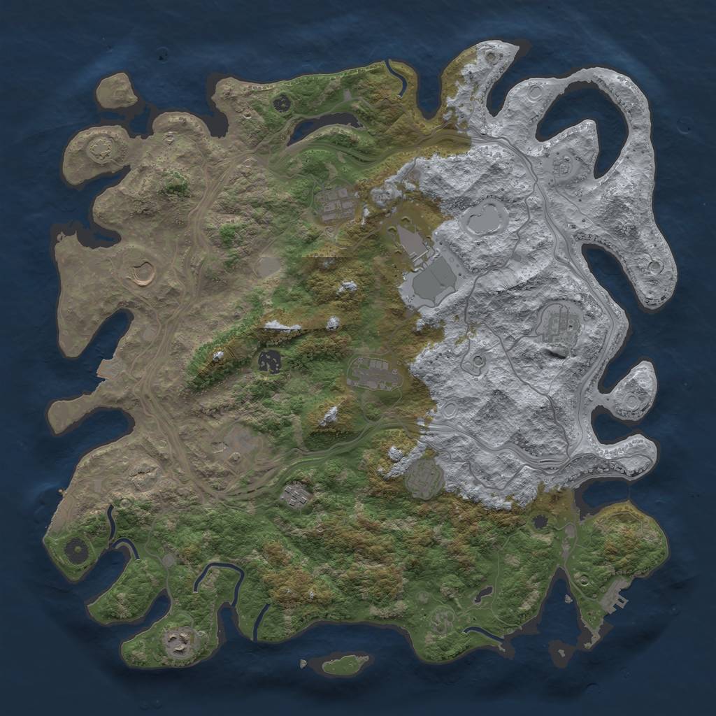 Rust Map: Procedural Map, Size: 4400, Seed: 44277818, 18 Monuments