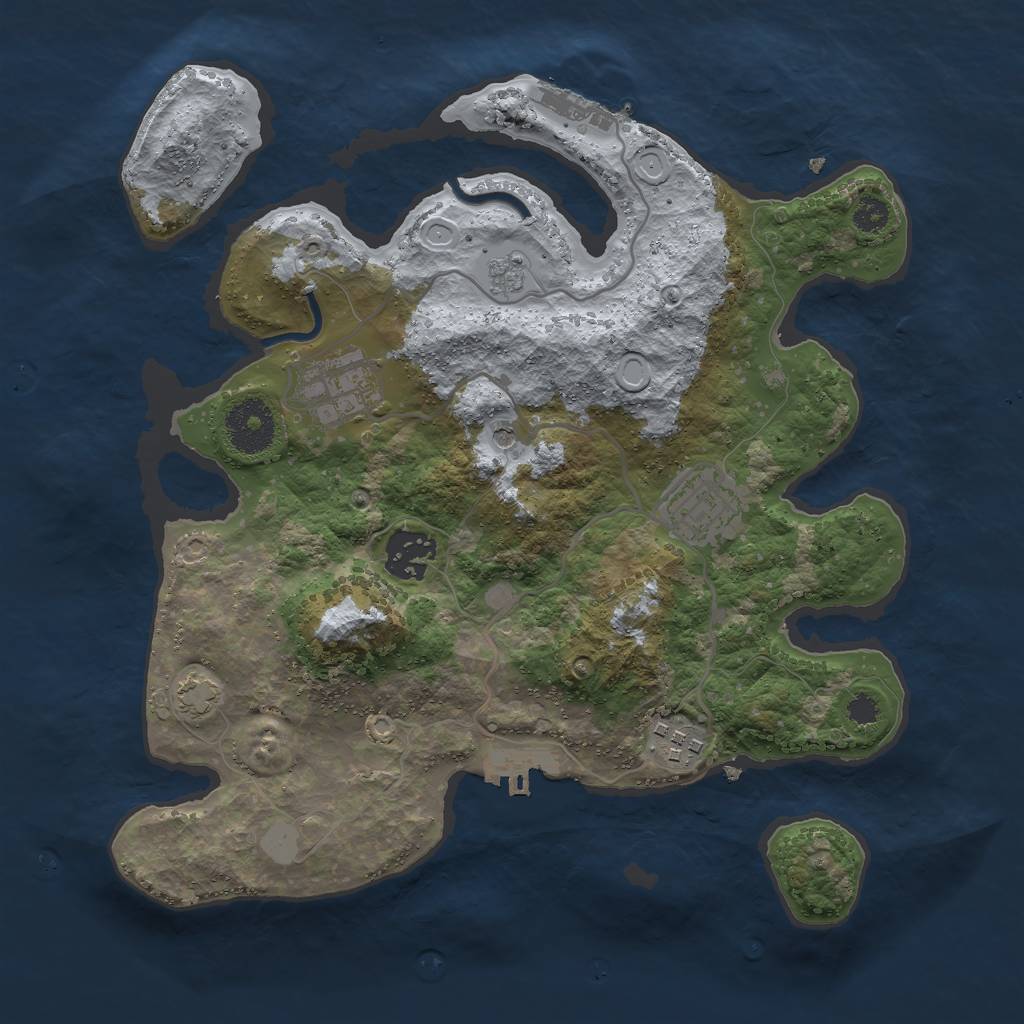 Rust Map: Procedural Map, Size: 3000, Seed: 1476158119, 12 Monuments
